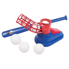 棒球練習玩具 腳踏款, 1套, 藍色 + 紅色
