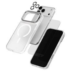 EXCCI 霧面支架 All-in-one 套組 MagSafe 兼容手機殼 + 螢幕鋼化玻璃 + 鏡頭鋼化玻璃組