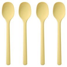 EasiSili 方形矽膠兒童點心匙, 4個, 黃色