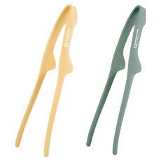 WAGENSTEIGER 鉑金矽膠立式料理夾, 2個, 芥末黃, 鼠尾草綠