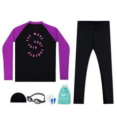 aquatica 防磨上衣 AQAJTS503 + 水陸兩用褲 2件式 AQA415 + 一般用泳鏡 5件組