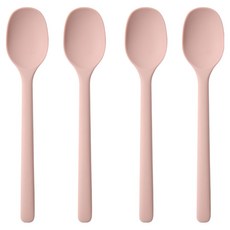 EasiSili 方形矽膠兒童點心匙, 4個, 淺粉色