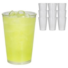 Mirkorea 可重複使用小狗圖案飲料PC杯 450ml, 10個, 半透明