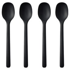 EasiSili 方形矽膠兒童點心匙, 4個, 黑色