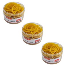 M&G STATIONERY 晨光文具 橡皮筋 橡膠圈 45 x 1.5mm 100g + 收納盒組合, 3套, 黃色