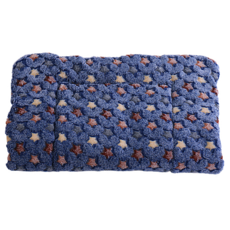 旺生活 法蘭絨加厚雙面毛毯寵物睡墊, 1個, 深藍星星