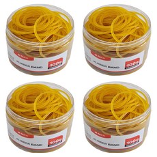 M&G STATIONERY 晨光文具 橡皮筋 橡膠圈 45 x 1.5mm 100g + 收納盒組合, 4套, 黃色