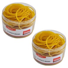 M&G STATIONERY 晨光文具 橡皮筋 橡膠圈 45 x 1.5mm 100g + 盒裝組, 2套, 黃色