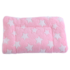 旺生活 法蘭絨加厚雙面毛毯寵物睡墊, 1個, 粉色星星