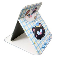 格紋折疊桌鏡 L(15 x 20 cm), 快樂貓