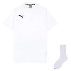 PUMA 男款 teamGOAL 23 休閒Polo領T恤 656579-04 + welldone 襪子套組
