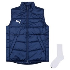 PUMA 男款 LIGA 休閒鋪棉背心 656190-06 + Welldone 襪子組