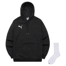 Puma男款Team Goal 23休閒連帽T 656580-03+Well Done襪子組