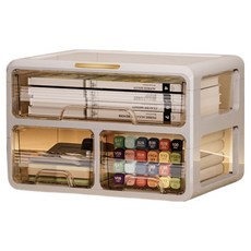 小麥購物 桌面抽屜收納盒 C639 851g, 2層, 奶白色