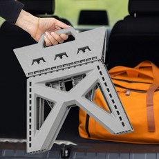 Our Works 便攜式折疊凳 露營釣魚輔助迷你椅, 淺灰色, 1個