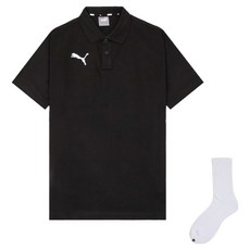 PUMA 男款 teamGOAL 23 休閒Polo領T恤 656579-03 + welldone 襪子組