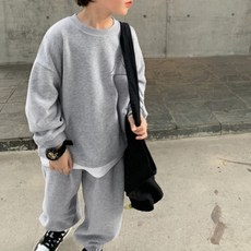 EYOUMONG 兒童Laern層疊長袖大學T + 束口運動褲套裝