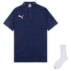PUMA 男款 teamGOAL 23 休閒Polo衫 656579-06 + welldone 襪子套組