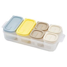 Glasslock 格拉氏洛克 Baby Block 嬰兒副食品分裝盒 50ml x 4入 + 125ml x 2入 套組, 混合色, 1套