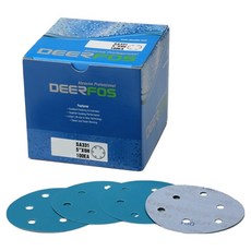 DEERFOS SA331 6孔 100號 不鏽鋼用吸塵圓形薄膜砂紙 100入, 1個