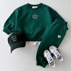 EYOUMONG 兒童 Artive 休閒長袖大學T束口運動兩件式套裝