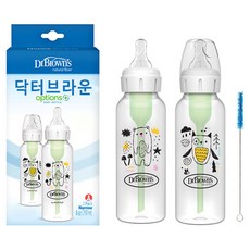 닥터브라운 옵션스 + 내로우넥 디자이너 PP 젖병 2종, 곰과 부엉이, 250ml, 1세트