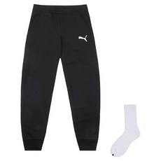 PUMA 男性 teamGOAL 23 休閒束口褲 656582-03 + welldone 襪子組