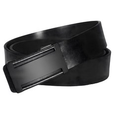 本革職人 真皮男仕極簡薄型金屬霧感免鑽孔伸縮自動扣皮帶 網格工字款 1個