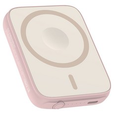 보바 3in1 맥세이프 워치 보조배터리 5000mAh, VA-107(갤럭시워치), 핑크