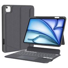 eiP Magnetix 2 磁吸可拆式 iPad 鍵盤保護殼, 1個, 黑色