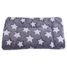 旺生活 法蘭絨加厚雙面毛毯寵物睡墊, 1個, 灰色星星