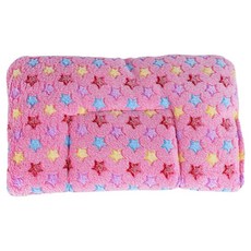 旺生活 法蘭絨加厚雙面毛毯寵物睡墊 小粉星星, 1個, 粉色
