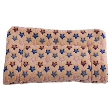 旺生活 法蘭絨加厚雙面毛毯寵物睡墊, 卡其星星, 1個