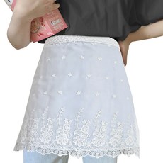 Bareunliving 蕾絲腰部圍裙, 1個, 白色