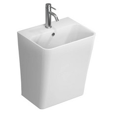 두진 미니 사각 반다리 일체형 욕실 세면기 L40M 방문설치, 혼합색상