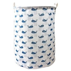 디오셀 패브릭 접이식 원형 장난감 빨래 바구니, 돌고래