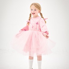 JELISPOON 嬌小蝴蝶結可愛紗質洋裝