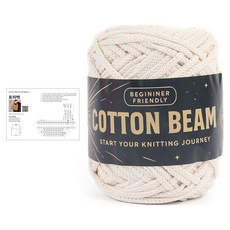 brandyarn Tommy包 Cotton Beam 編織線 + 圖案 DIY 套組, 1套, 01 象牙白