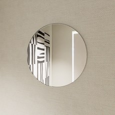 마드 黏貼式硬質塗層簡約壓克力鏡 圓形 M, 銀色