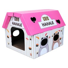 WangLife 旺生活 咖啡屋貓咪抓板別墅, 1個, 粉紅色