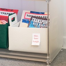 가쯔 접이식 펠트 수납 바구니, 바닐라, 2개