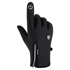 Porabella 保暖加厚防水防滑耐磨觸控機車手套, 黑色