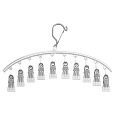 디오셀 집게형 옷걸이 10클립, 화이트, 1개