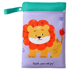 繽紛動物圖案便攜式尿布收納包, 獅子
