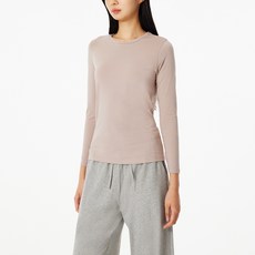 JAJU 여성용 온감 코튼 크루넥 티셔츠