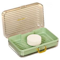 사각 이중 비누 받침대 케이스, 그린, 1개