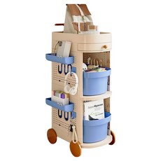 soonZAM 多功能收納架 洞洞板推車 抽屜式 43 x 29 x 89 cm, 3層, 混色