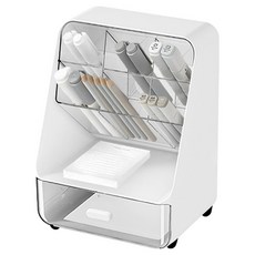 다다 책상정리 수납함 펜꽂이 화장품 정리함 데스크 오거나이저 8칸, 화이트, 1개