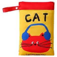 비비드 동물 캐릭터 휴대용 기저귀 파우치, 고양이
