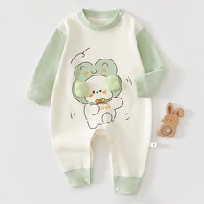 Bebeniz 清爽圓領撞色長袖連身衣